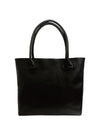 Leather tote bag-Black / Cross